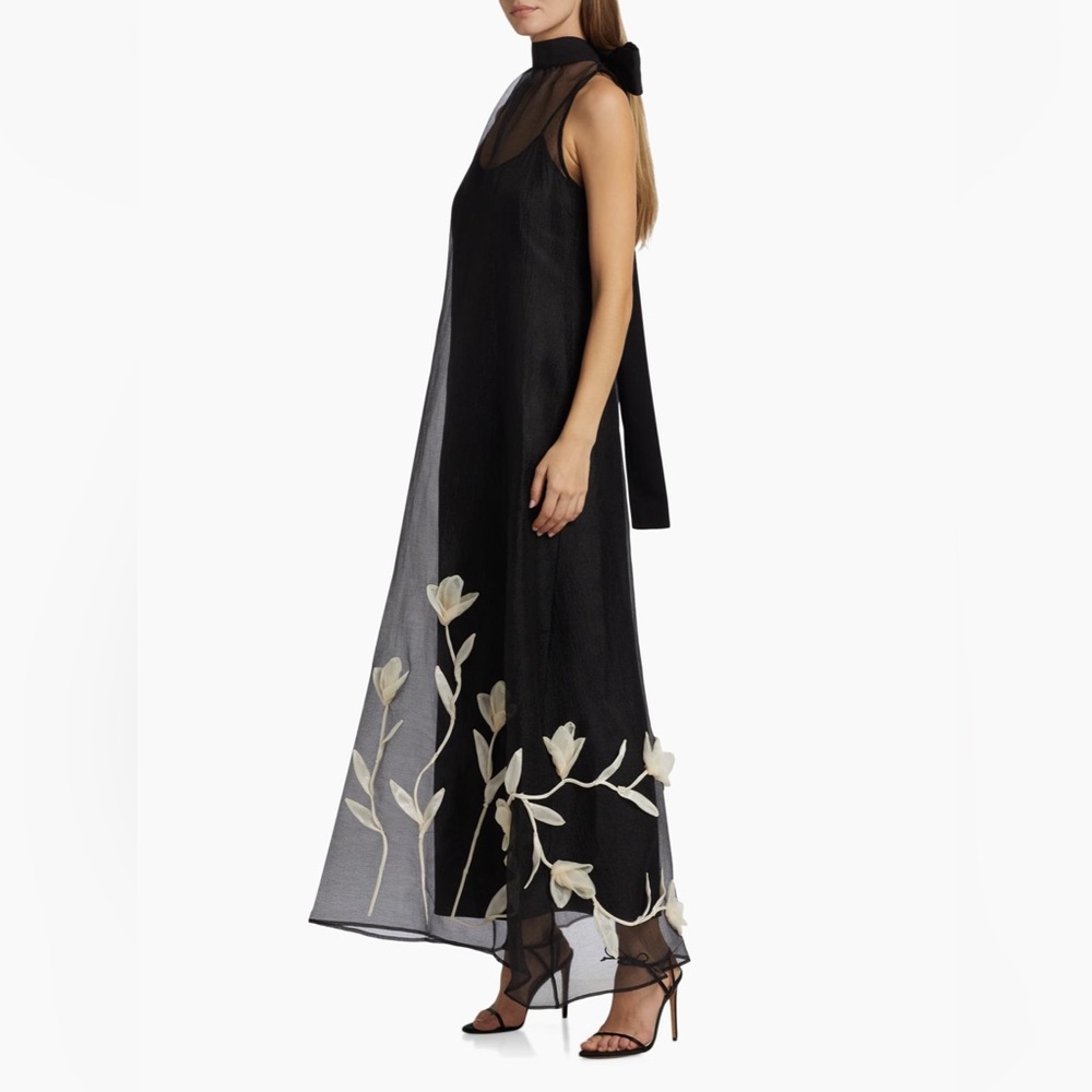 Staud Black Floral Sheer Dress - Picture 3 of 6